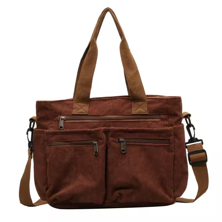 Bolso de Hombro para Mujer 2024 Terciopelo y Pana de Gran Capacidad Diseño Coreano Moderno con Detalles de Lujo Resistente y Combinable para Uso Diario - 1