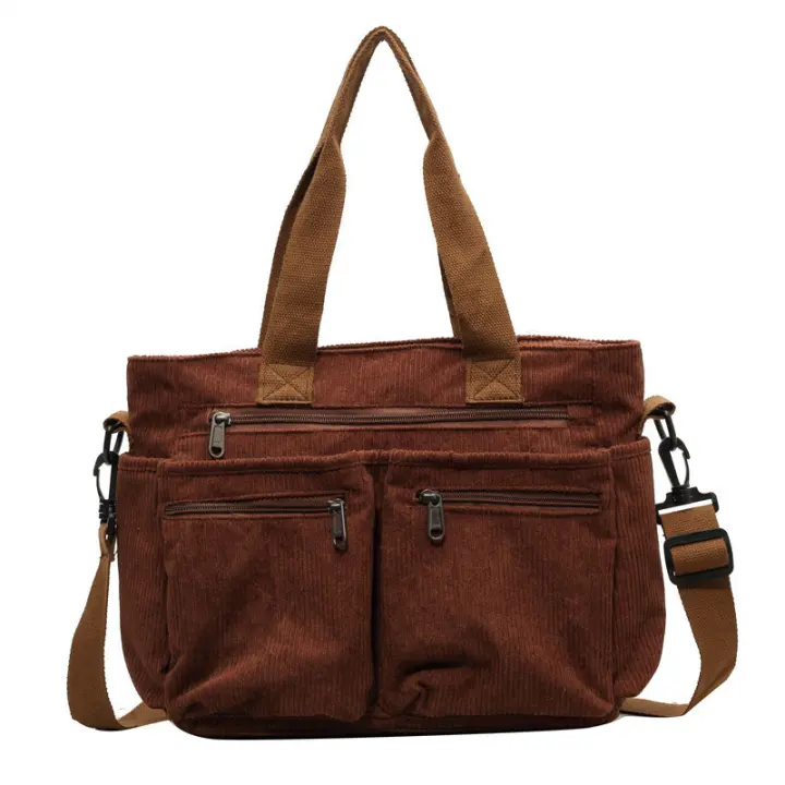 Bolso de Hombro para Mujer 2024 Terciopelo y Pana de Gran Capacidad Diseño Coreano Moderno con Detalles de Lujo Resistente y Combinable para Uso Diario - 1