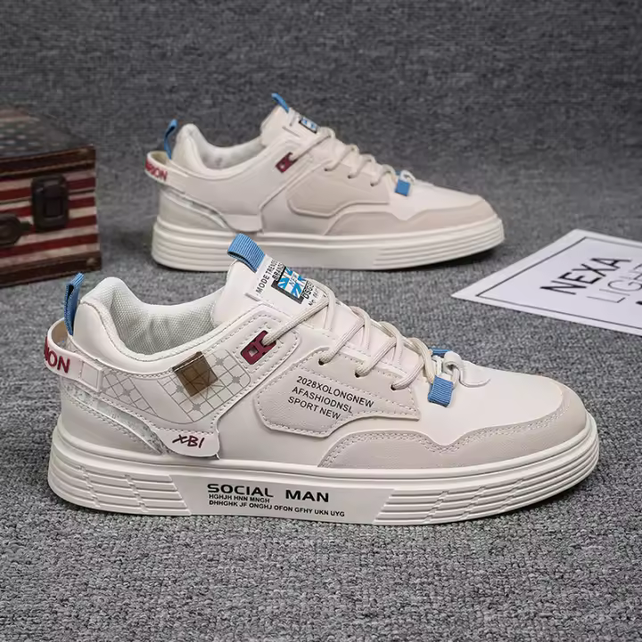 2025 verano nuevos zapatos de junta para hombres zapatos para hombres zapatos deportivos y de ocio versión coreana de los zapatos de moda para hombres versátiles zapatos blancos pequeños. - 1
