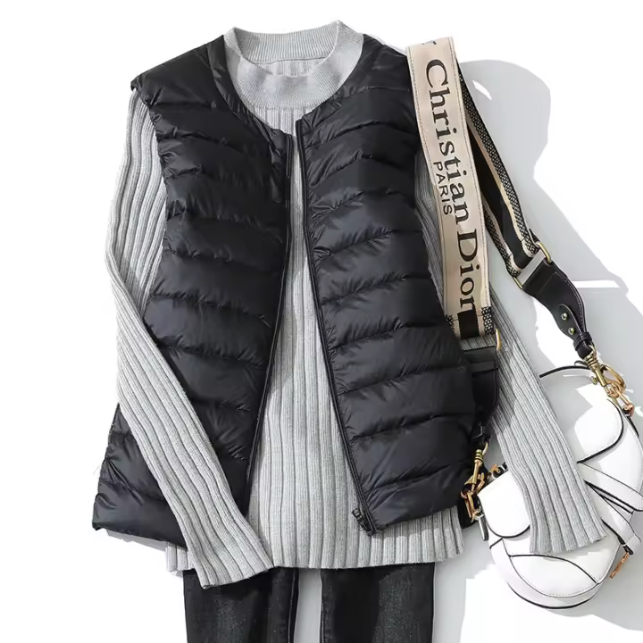 Chaleco ultraligero sin mangas para mujer, prenda cálida de talla grande 6XL, 7XL, 8XL, para invierno - 1