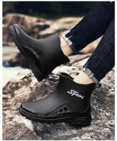 Botas de lluvia para hombre, botas desnudas a la moda, zapatos antideslizantes para trabajo de Chef, zapatos de pesca de goma impermeables y duraderos, zapatillas de deporte para hombre 2023 - details 40