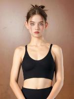 Musebree Bralette deportivo sin costuras para mujer y niña, Color sólido, Push Up, cómodo y transpirable - details 5