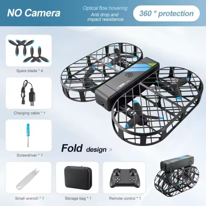 Dron plegable con cámara HD 6K para niños, cuadricóptero con Control remoto de bolsillo, WIFI, FPV, V38 - 1