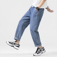 Jeans Casuales para Hombres en Primavera-Otoño Cintura Elástica, Pantalones de Denim de Trabajo Azules Estilo Hip Hop Joggers Streetwears - details 15