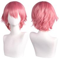 Pelucas sintéticas rectas cortas universales, extensión de cabello falso, peluca colorida para Cosplay, pelucas de fiesta de Anime rojas en capas, juego de rol - details 3