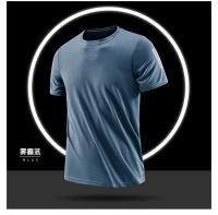 Verano de los hombres de hielo fresco tejido de manga corta tops fitness deportes transpirable fresco camiseta - details 13