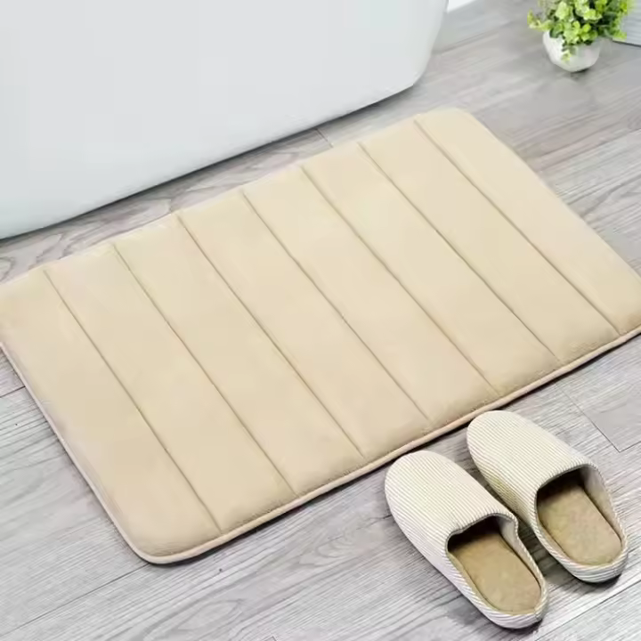 Alfombra de Baño de Espuma Suave Absorbente Diseño Moderno Lavable para Dormitorio WC - 1