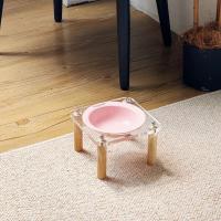 Cuenco individual/doble para gatos con soporte acrílico, protege la columna Cervical, cuenco de cerámica antiderrames para comida de mascotas, antivómitos, antideslizante - details 6