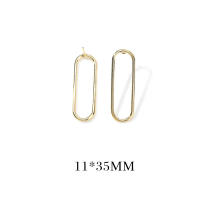 Pendientes de Stud de Metal de Alta Calidad Diseño de Círculo Redondo Irregular Ovalado - details 21