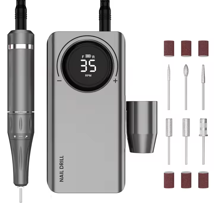 Set de Manicura Eléctrico Taladro de Uñas 35000 rpm Corta Uñas de Gel Removedor de Cutículas - 1