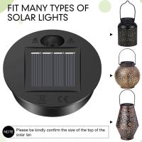 6 uds luces solares de repuesto superior 7 lúmenes piezas de linterna Solar Panel Solar LED luces de tapa de linterna para colgar al aire libre - details 2