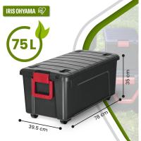 Caja de almacenamiento de plástico grande Caja de garaje de 60 l Lote de 3 SIA-60 Negro Apilable - details 7