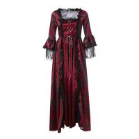 Vestido Maxi de Encaje Retro con Mangas Aretes Estilo Medieval Renaissance Vintage para Mujeres - details 3