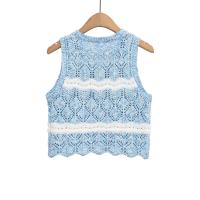 Camiseta sin Mangas de Verano PB&ZA 2025 Estilo Vacación de Ocio con Cuello Redondo - details 2