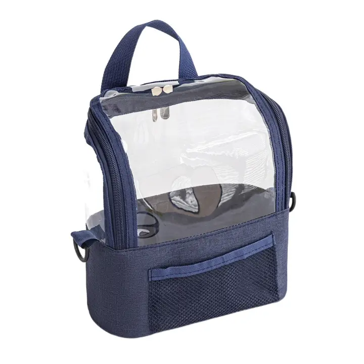 Bolso de hombro para brochas de maquillaje profesional, contenedor de cosméticos ligero transparente, gran capacidad, resistente al agua - 1