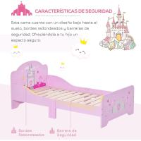 Cama Infantil de Madera +3 Años 143x73x60 cm Carga Máx. 50kg Protección con Barrieras - details 3