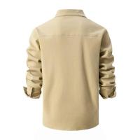 Camisa de Manga Larga para Hombres en Otoño Cómoda y Casual Figura de Cuadros de Tres Dimensiones - details 8