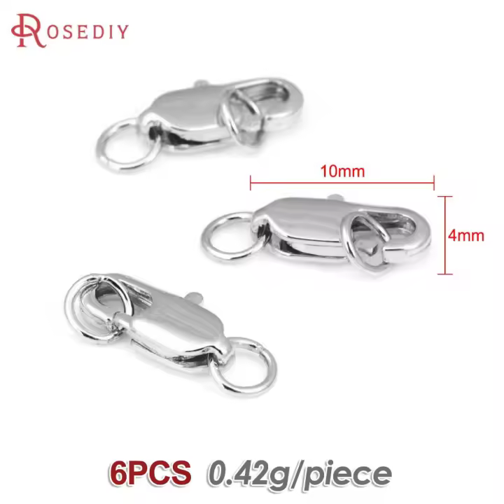 6 uds. De latón de Color dorado de 18K con cierres circulares de langosta, cierres para collares, pulseras, suministros para fabricación de joyas, accesorios Diy - 1