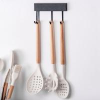 Utensilios de cocina blancos, mango de madera multifuncional, herramienta de silicona - details 6