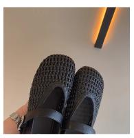 Sandalias Romanas con Talón de Una Palabra Tejido Zapatos Planos de Cabeza Redonda para Mujer 2025 - details 10