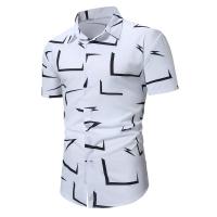 Camisa de negocios informal de ropa de hombre de playa fina estampada de manga corta de verano - details 0