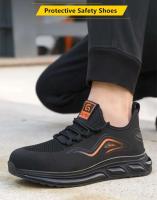 Botas altas para hombre, zapatos de seguridad de cuero para trabajo con punta de acero y antiperforación, zapatos impermeables - details 1