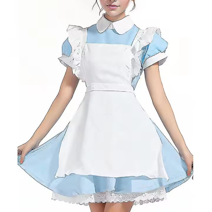Disfraz de Alice en Las Maravillas Vestido de Maid con Tocado Ensemble de Cosplay para Mujeres - 1