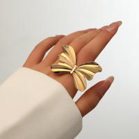 Anillo de hoja de Ginkgo para mujer, anillo de dedo en forma de abanico de hoja de Metal clásico a la moda, regalos de joyería de fiesta Punk para mujer - details 4