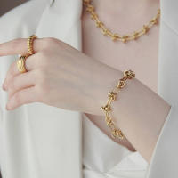 Pulsera de acero inoxidable 316L Estilo novedoso para mujeres Pulsera de oro antioxidante - details 7