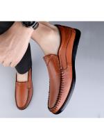 Zapatos Casuales de Cuero para Hombres Primavera-Verano 2025 Cómodos, de Primera Calidad, Perforados con Agujeros, Estilo Casual para Mediana Edad - details 12
