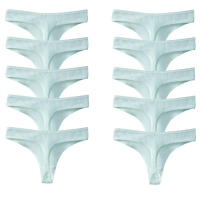 10PCS Conjunto De Bragas De Algodón Para Mujer Estilo Deportivo Y Sexy Transpirables Cómodas Y Suaves G-Strings En Rayas - details 16