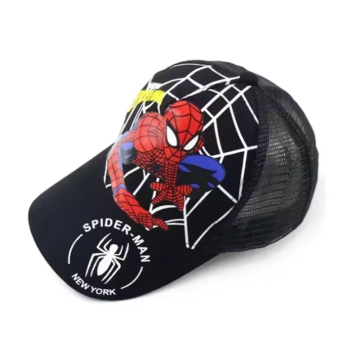 Gorra de béisbol para niños, diseño de Spider-Man, con visera de pato, para bebés, para actividades al aire libre. - 1