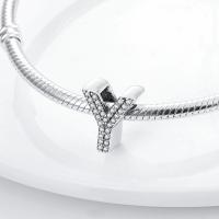 LAZA-abalorio de plata de ley 925 con 26 letras del alfabeto, abalorio de A-Z con nombre, compatible con Pulsera Original, collar, colgante, regalo de joyería - details 147