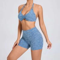 Traje de entrenamiento de gimnasia reforzado deportivo para mujer, ropa deportiva para mujer, traje de yoga rosa, verde y rojo 2024 - details 32