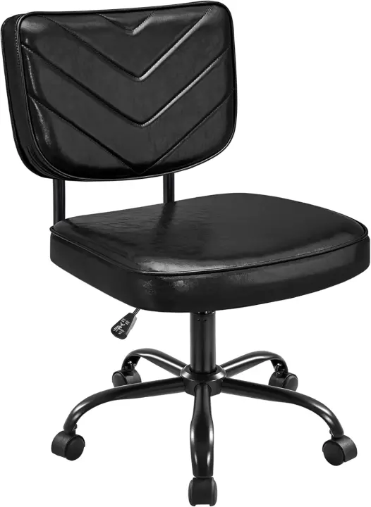 Silla de Oficina Ergonómica con Ruedas Piel Sintética, Ajustable en Altura para Estudio y Dormitorio Blanco - 1