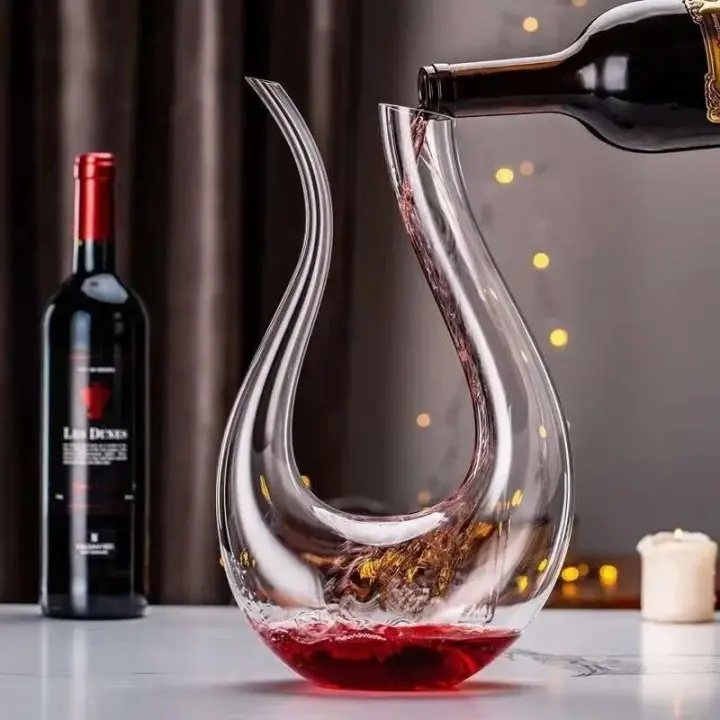 Botella de vino grande hecha a mano de alta calidad, 1500ml, vaso, vino, whisky, brandy, dispensador de champán, botella de cristal de regalo para bar en casa - 1