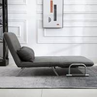 Sofá Cama Plegable Tapizado de Ante Sintético Respaldar Ajustable 5 Niveles 2 Almohadas Acolchadas - details 8