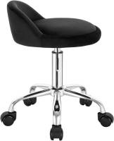 Taburete de oficina de terciopelo con ruedas, taburete giratorio, altura del asiento ajustable, altura 43-54,5 cm - details 22