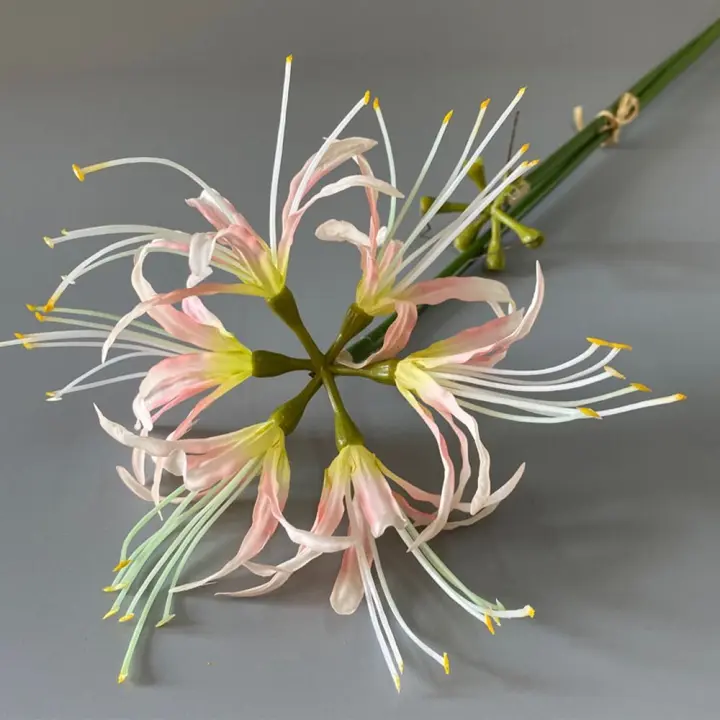 Rama de flor Higanbana Artificial de 60cm, flor de equinoccio de seda hermosa de plástico, flor falsa hecha a mano de tacto Real - 1