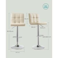Taburete de Bar Regulable en Altura Diseño Giratorio de 360° con Resalto y Brazo Acero Cromado - details 23