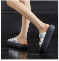 Zapatillas de plataforma nuevas sandalias de hebilla de cinturón retro de arrastre de una y media punta abierta de moda casual versátil - details 24