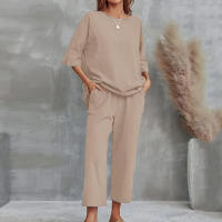 Traje deportivo holgado de manga Irregular para primavera y otoño, talla grande, moda de ocio, Color sólido - details 5