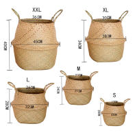 Cesta de mimbre para algas marinas, maceta colgante para flores, cesto para la ropa sucia, cesta de almacenamiento - details 7
