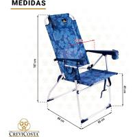 Palmera 2081-3 - Silla de Playa Plegable con reposabrazos Posiciones. Textileno (Elegancia) - details 11