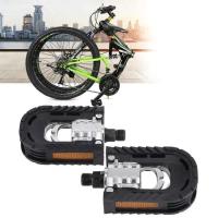 1 par de pedales de aluminio universales antideslizantes anchos, pedales de bicicleta de carretera ligeros y plegables - details 4
