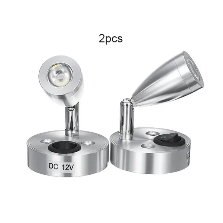Luz LED blanca fría para lectura, lámpara de mesita de noche de pared para caravana, Campamento, barco, remolque, iluminación Interior, 2 piezas, CC de 12V, 3W, 6000K - 1