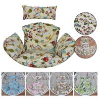 Funda de Cojín de Silla de Huevo Colgante de Color Sólido Floral y Estriado + Funda de Almohada de Exterior (Sin Relleno) para Jardín Lounger - details 1