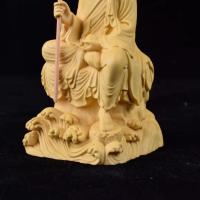Tallado Huangyang, estatua del hogar del rey tibetano, decoración de estatua de Buda para sala de estar, artesanías de madera, regalos tallados en madera - details 6