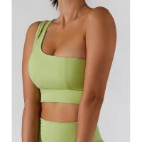 Sujetador deportivo sexy de un solo hombro para mujer, ropa interior de entrenamiento de gimnasia, chaleco para correr de alto soporte - details 12