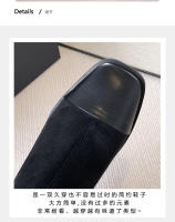 Botas cortas de tacón medio negro simple que combinan con botas de hombre de tacón grueso - details 5